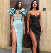 Pbong mid size graduation outfit romantic style teen swag clean girl ideas 90s latina aestheticV Neck Spaghetti Strap Midi Dress Satin Women Black Ruched Split Summer Club Backless Sleeveless Party Bodycon Dresses